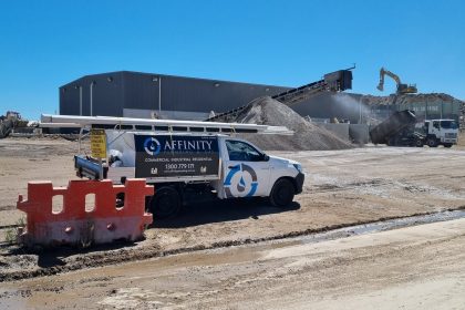 Affinity Plumbing & Gas van on site – Perth commercial plumbing project